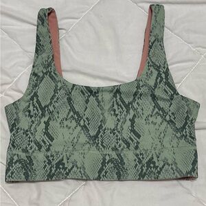 Fabletics Green Snake Print Bra